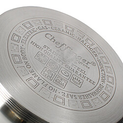 Cheffinger Ensemble de 4 Marmites 24 / 26 / 28 / 30 cm en Inox avec Poignées et Couvercles Gris