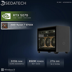 Sedatech Mini-PC, AMD Ryzen 7 9700X, RTX5070, 32Go DDR5, 2To SSD, Win 11