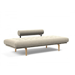 Inside 75 Canapé convertible lit ROLLO BOW SPRING pieds chêne tissu Bouclé Beige