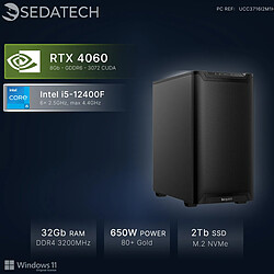 Sedatech Workstation, Intel i5-12400F, RTX4060, 32Go RAM, 2To SSD, Win 11, Ecran 24''