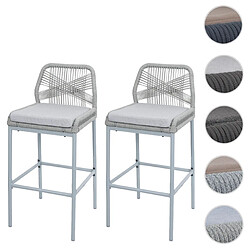 Mendler Lot de 2 tabourets de bar - Gris clair