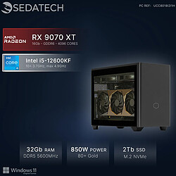 Sedatech Mini-PC, Intel i5-12600KF, RX 9070 XT, 32Go DDR5, 2To SSD, Win 11