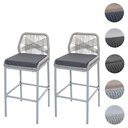 Mendler Tabourets de bar Rope - Gris clair