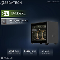 Sedatech Mini-PC, AMD Ryzen 9 7900X, RTX5070, 32Go DDR5, 2To SSD, Win 11