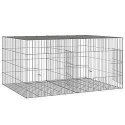 Helloshop26 Cage à lapin 110 x 79 x 54 cm - Argent