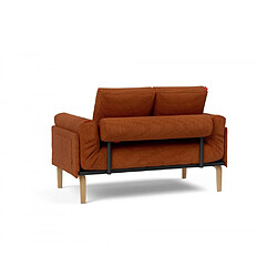 Inside 75 Canapé convertible lit ROLLO BOW SPRING pieds chêne tissu Corduroy Burnt Orange