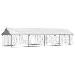 Helloshop26 Chenil extérieur avec toit 12 m² - Argent pas cher