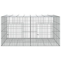 Helloshop26 Cage à lapin 110 x 79 x 54 cm - Argent