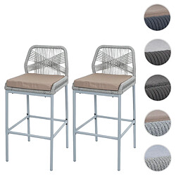 Mendler Tabourets de bar de jardin - Gris
