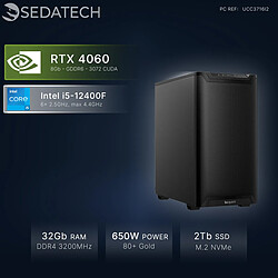 Sedatech Workstation, Intel i5-12400F, RTX4060, 32Go RAM, 2To SSD, sans OS