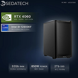 Sedatech Workstation, Intel i9-12900KF, RTX4060, 32Go RAM, 2To SSD, sans OS