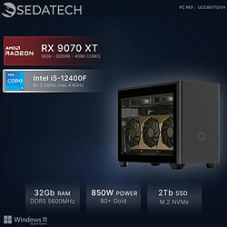 Sedatech Mini-PC, Intel i5-12400F, RX 9070 XT, 32Go DDR5, 2To SSD, Win 11