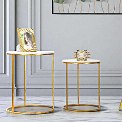 Mauro ferretti table d’appoint ronde - doré et blanc