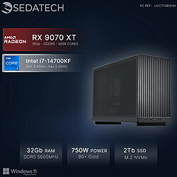 Sedatech Mini-PC, Intel i7-14700KF, RX 9070 XT, 32Go DDR5, 2To SSD, Win 11