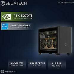 Sedatech Mini-PC, Intel i5-14600KF, RTX5070Ti, 32Go DDR5, 2To SSD, Win 11