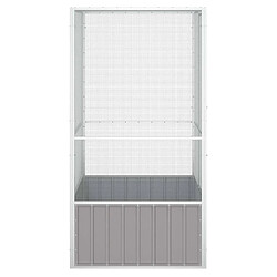 Helloshop26 Volière à oiseaux - Acier galvanisé - Gris