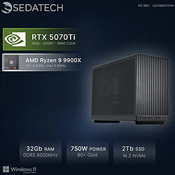 Sedatech Mini-PC, AMD Ryzen 9 9900X, RTX5070Ti, 32Go DDR5, 2To SSD, Win 11