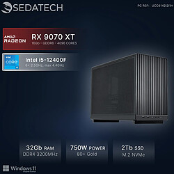Sedatech Mini-PC, Intel i5-12400F, RX 9070 XT, 32Go RAM, 2To SSD, Win 11