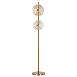 EPIKASA Lampadaire MF215, Or, Métal, 30x30x170 cm