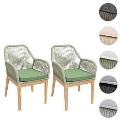 Mendler Lot de 2 chaises de jardin - Vert