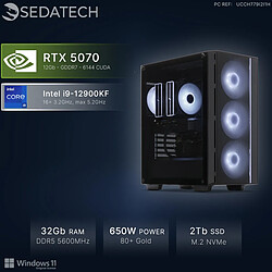 Sedatech PC Gamer ATX • Intel i9-12900KF • RTX5070 • 32Go DDR5 • 2To SSD M.2 • Windows 11