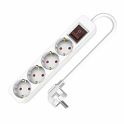 Tm electron Rallonge 4 prises Schuko - Blanc