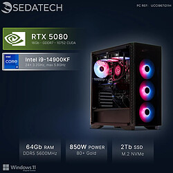 Sedatech PC Gamer Pro • Intel i9-14900KF • RTX5080 • 64Go DDR5 • 2To SSD M.2 • Windows 11