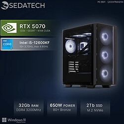 Sedatech PC Gamer, Intel i5-12600KF, RTX5070, 32Go RAM, 2To SSD, Win 11