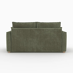 Rendez Vous Deco Canapé Olympe 2 places Convertible - Tissu Texturé Vert Kaki