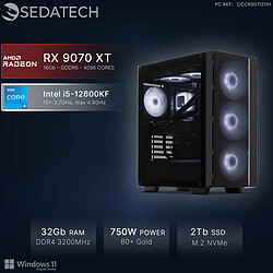 Sedatech PC Gamer, Intel i5-12600KF, RX 9070 XT, 32Go RAM, 2To SSD, Win 11
