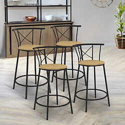 Idmarket Lot de 4 tabourets de bar DETR
