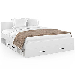 Idmarket Lit double MINEA 140x190cm bl