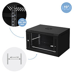 Avis Ecd Germany Armoire serveur 19" boîtier réseau murale noir en acier rack 6U 600x450x370 mm