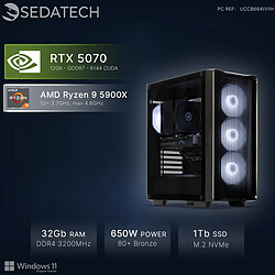 Sedatech PC Gamer Compact • AMD Ryzen 9 5900X • RTX5070 • 32Go RAM • 1To SSD M.2 • Windows 11