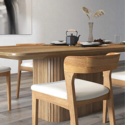 Moloo TINA-Chaise en Chêne massif et tissu Bliss Ecru (x2)