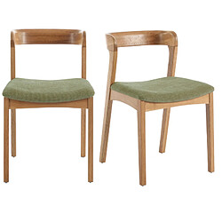 Moloo TINA-Chaise en Chêne massif et tissu Bliss Sauge (x2)