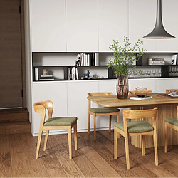 Moloo TINA-Chaise en Chêne massif et tissu Bliss Sauge (x2)