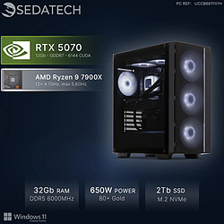 Sedatech PC Gamer ATX • AMD Ryzen 9 7900X • RTX5070 • 32Go DDR5 • 2To SSD M.2 • Windows 11