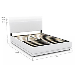 Idmarket Lit coffre OWEN 140 x 190 cm pas cher