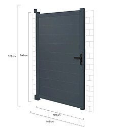 Acheter Idmarket Portillon 100x160 cm en aluminium gris anthracite