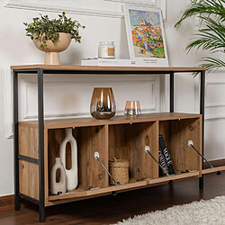 Acheter Concept Usine Console avec rangements bois et métal noir 120x77cm SOLIS