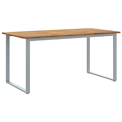 vidaXL Table de jardin pour repas Gris 160 x 80 x 75 cm