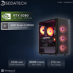 Sedatech PC Gamer Pro ATX • AMD Ryzen 9 9900X • RTX5080 • 32Go DDR5 • 2To SSD M.2 • Windows 11
