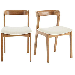 Moloo TINA-Chaise en Chêne massif et tissu Bliss Ecru (x2)