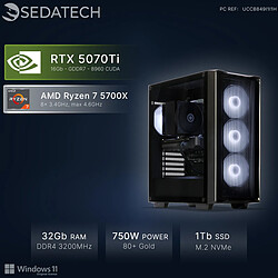 Sedatech PC Gamer Compact • AMD Ryzen 7 5700X • RTX5070Ti • 32Go RAM • 1To SSD M.2 • Windows 11