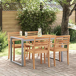 vidaXL Table de jardin pour repas Gris 140 x 80 x 75 cm