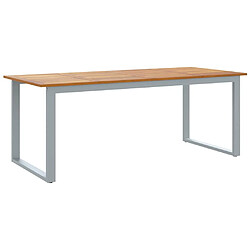 vidaXL Table de jardin pour repas Gris 200 x 90 x 75 cm