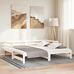 Acheter vidaXL Lit coulissant blanc 2x(90x200) cm