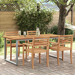 vidaXL Table de jardin pour repas Gris 180 x 90 x 75 cm