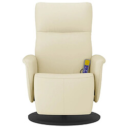 Avis vidaXL Fauteuil inclinable de massage - Crème